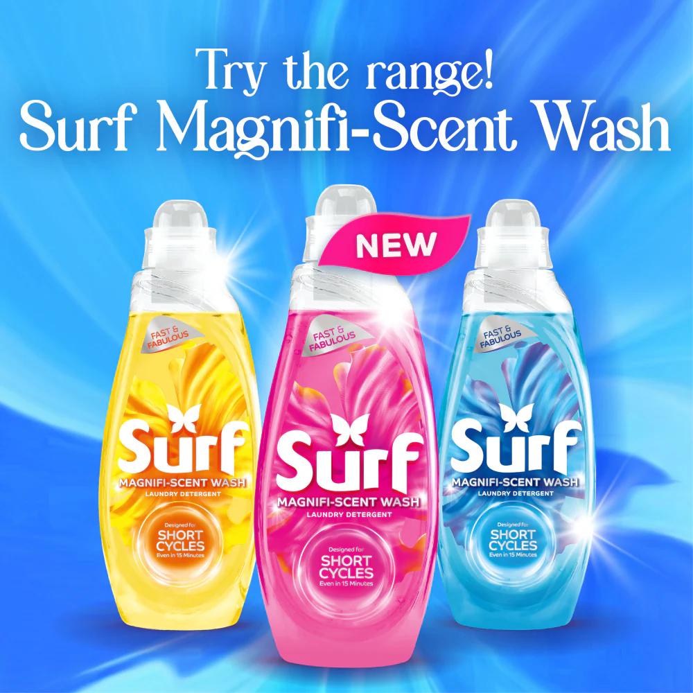 Surf Magnifi-Scent Wash Aqua Bliss Liquid Laundry Washing Detergent 55 Washes 1458ml - Image 8
