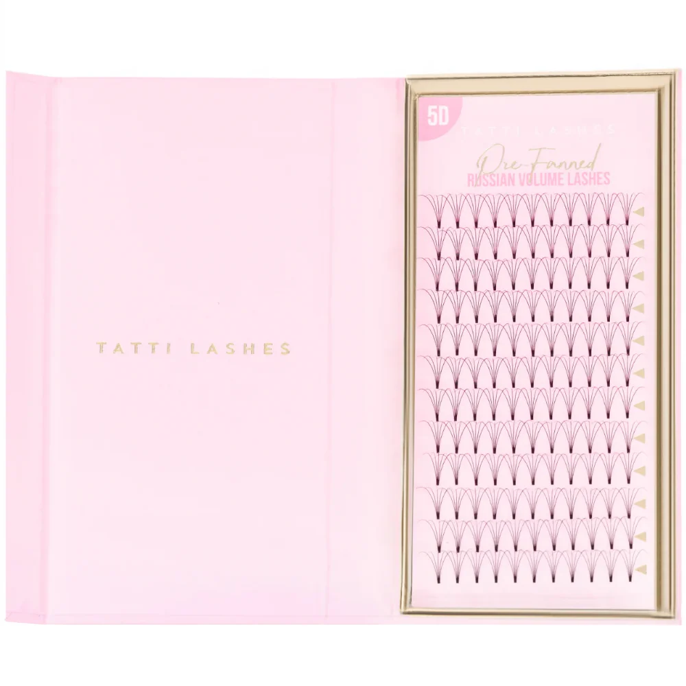 Tatti Lashes 11mm C Curl Pre-Fanned Russian Volume 5D Individual Lashes Black - Image 2
