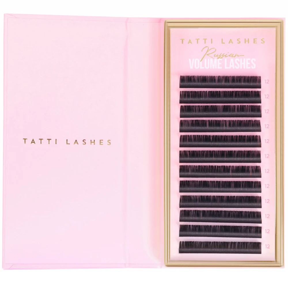 Tatti Lashes 12mm C Curl 0.05 Russian Volume Individual Lashes Black - Image 2