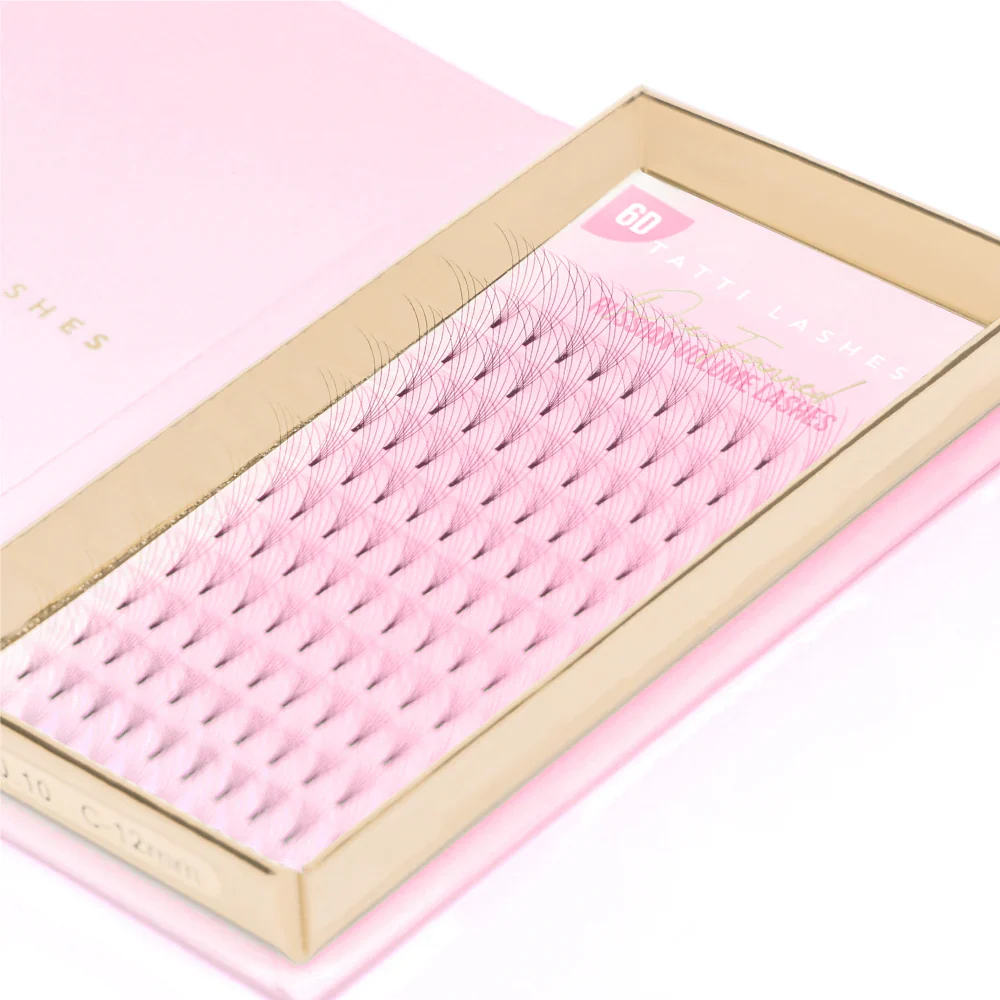 Tatti Lashes 12mm D Curl Pre-Fanned Russian Volume 6D Individual Lashes Black - Image 4