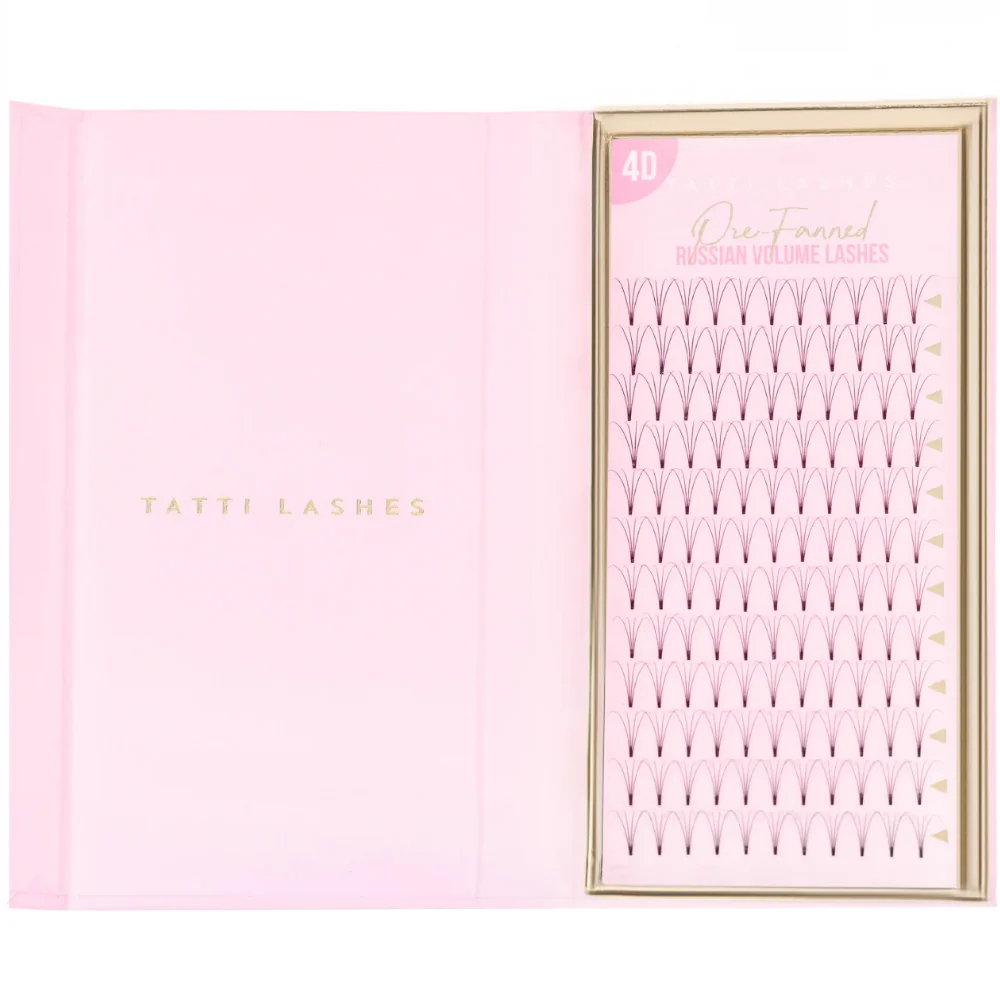 Tatti Lashes 13mm C Curl Pre-Fanned Russian Volume 4D Individual Lashes Black - Image 2