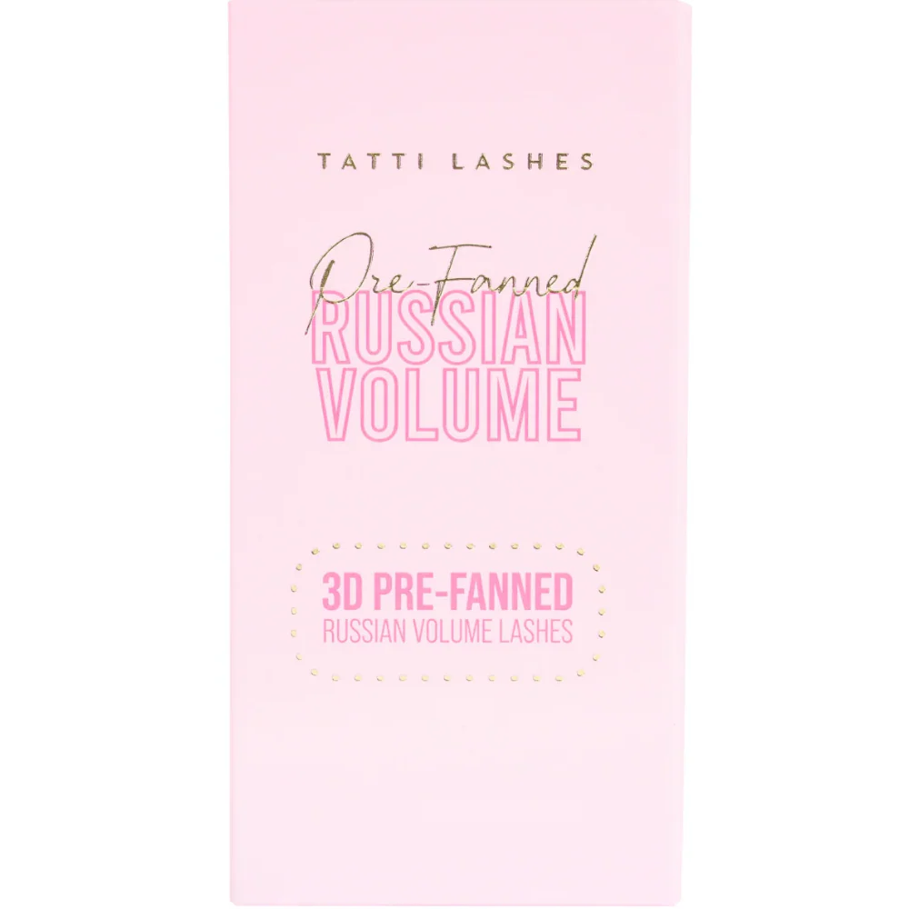 Tatti Lashes 14mm D Curl Pre-Fanned Russian Volume 3D Individual Lashes Black