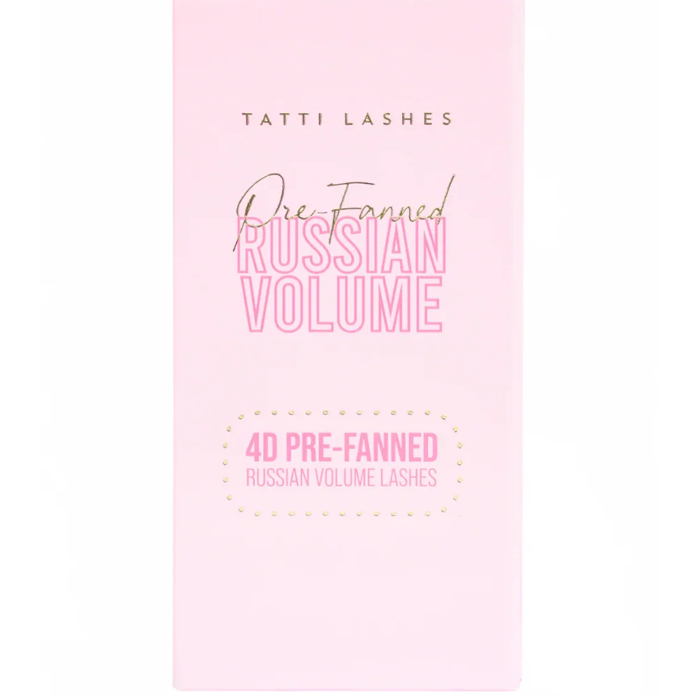 Tatti Lashes 15mm C Curl Pre-Fanned Russian Volume 4D Individual Lashes Black