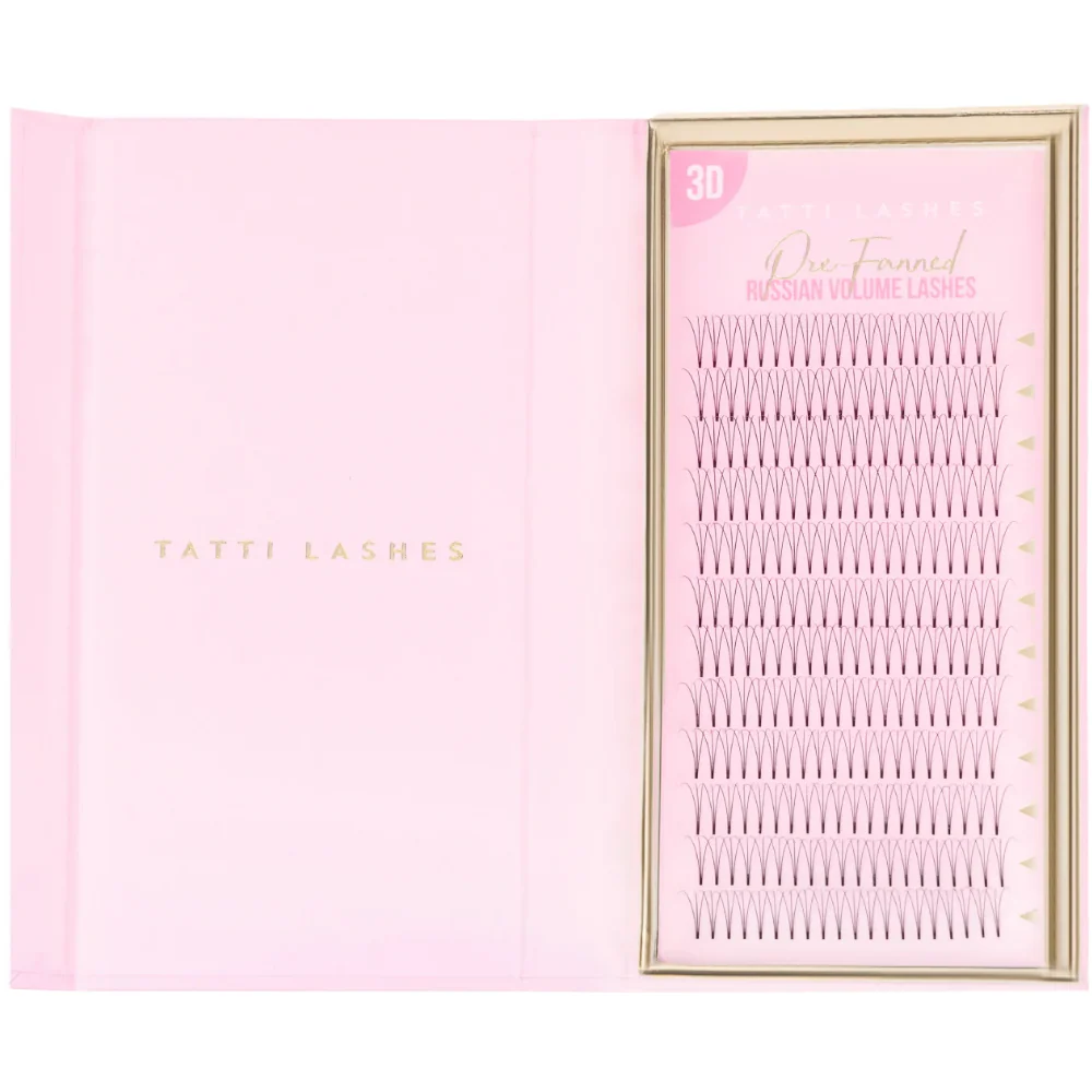 Tatti Lashes 15mm D Curl Pre-Fanned Russian Volume 3D Individual Lashes Black - Image 2