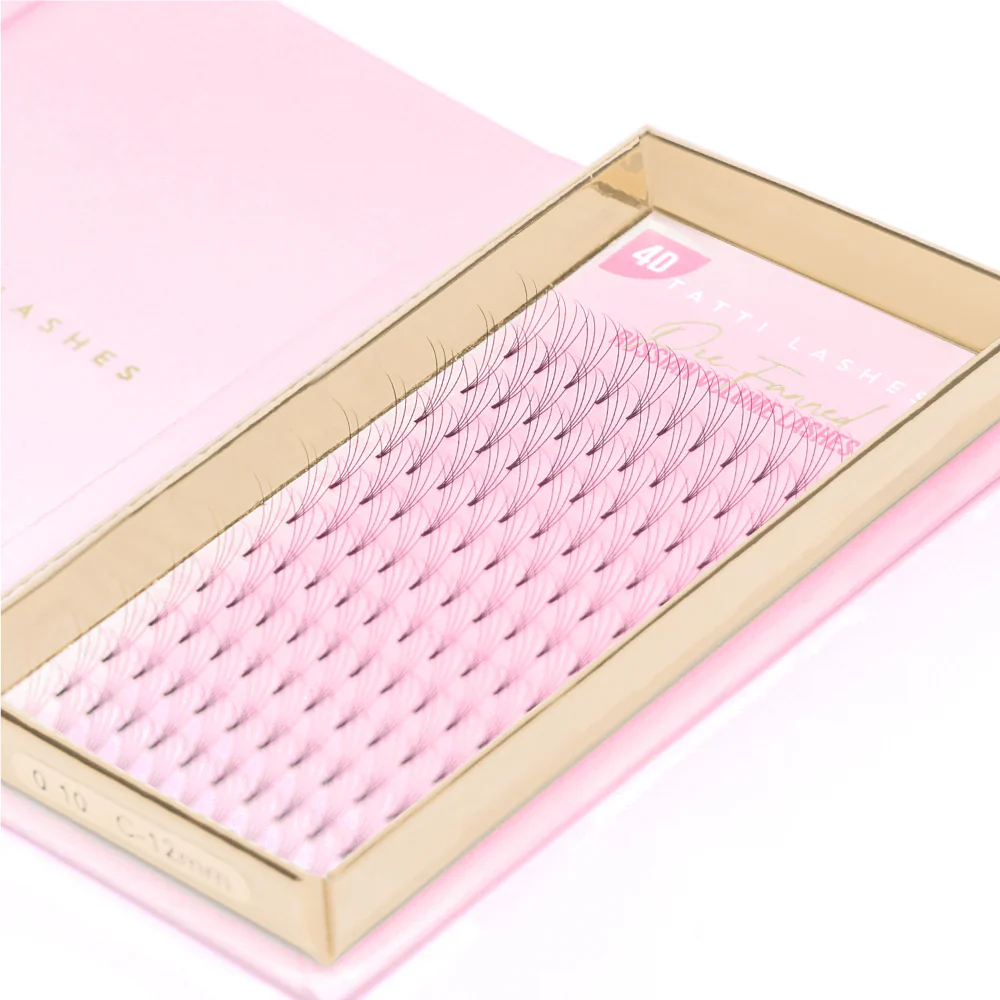 Tatti Lashes 16mm C Curl Pre-Fanned Russian Volume 4D Individual Lashes Black - Image 4