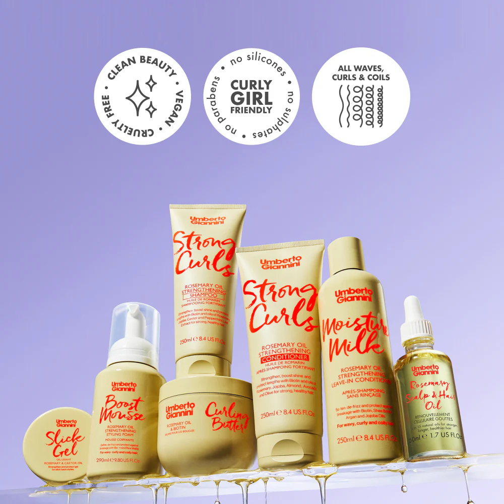 Umberto Giannini Strong Curls Rosemary Oil Strengthening Conditioner 250ml - Image 8
