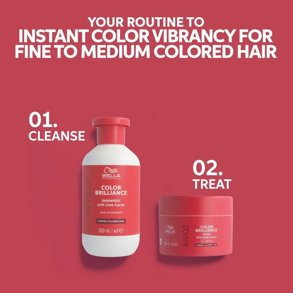 Wella Professionals Invigo Colour Brilliance Vibrant Colour Coarse Hair Shampoo 300ml & Conditioner 200ml Twin - Image 6