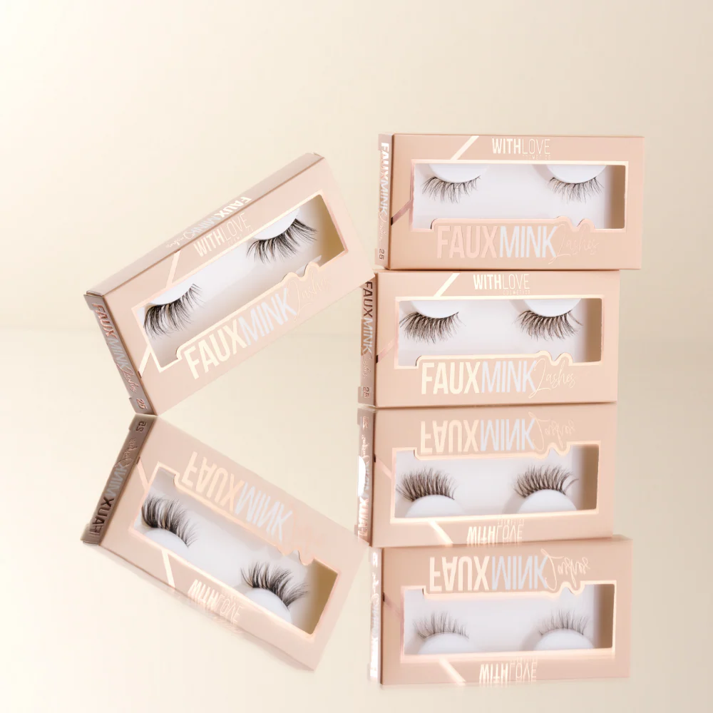 With Love Cosmetics Faux Mink Half Strip Lash Half Hearted Black - Image 2