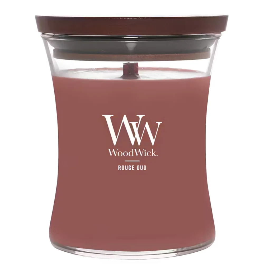 WoodWick Rouge Oud Medium Hourglass Jar Candle