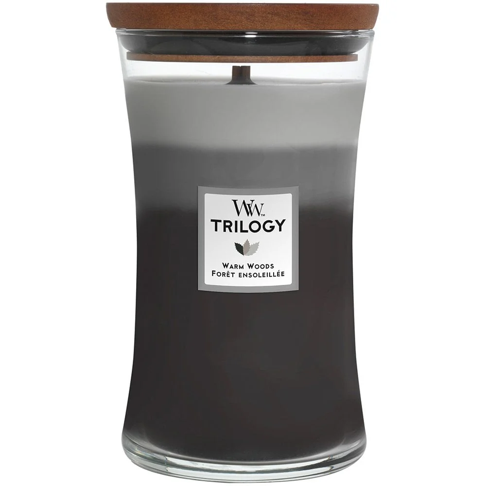 WoodWick Trilogy Warm Woods Large Hourglass Jar Candle