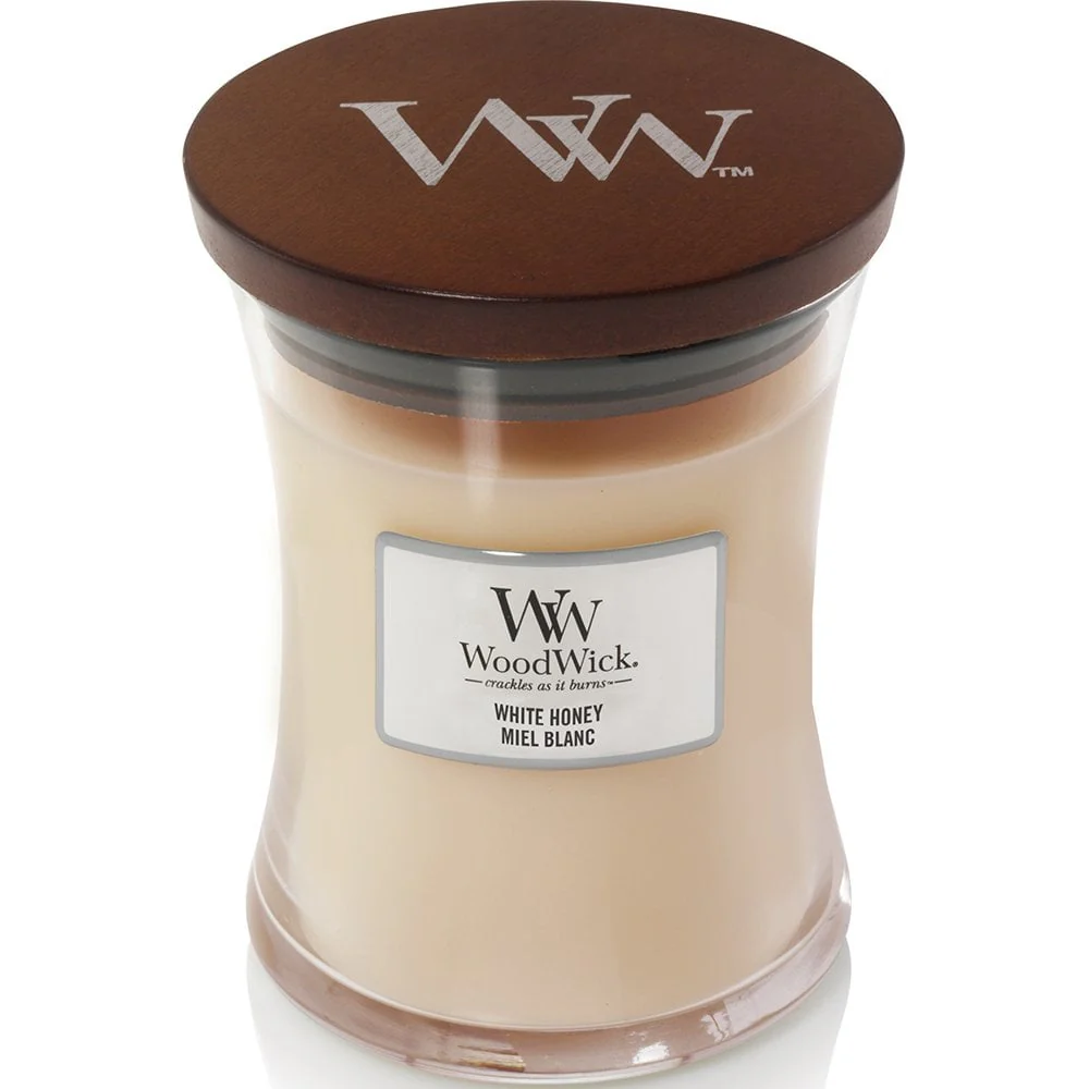 WoodWick White Honey Medium Hourglass Jar Candle - Image 2