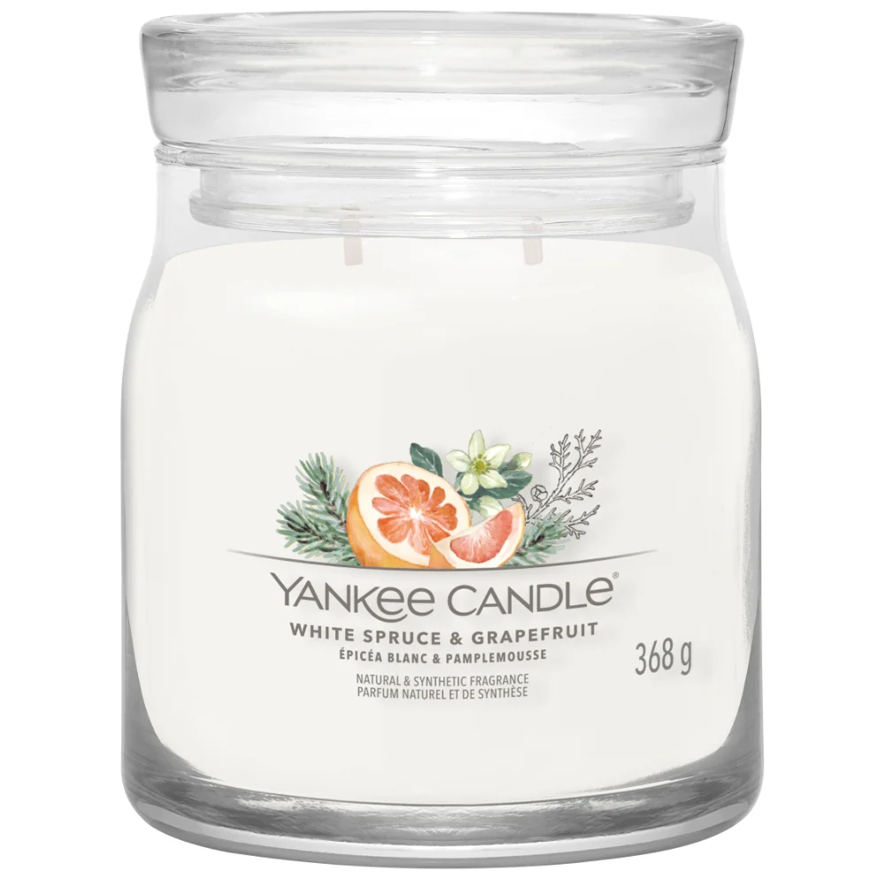 Yankee Candle White Spruce & Grapefruit Medium Signature Jar Candle